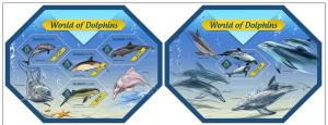 SOLOMON IS. 2014 2 SHEETS slm14418ab DOLPHINS MARINE LIFE