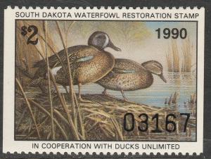 U.S.-SOUTH DAKOTA 10, STATE DUCK HUNTING PERMIT STAMP. MINT, NH. VF