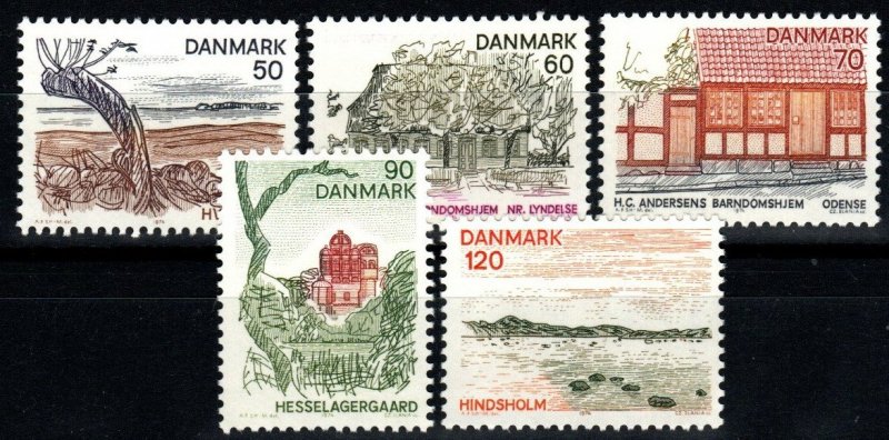 Denmark #553-7  MNH CV $2.90