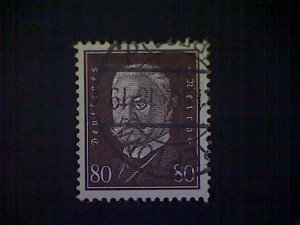 Germany, Scott #383, used (o), 1928, President Von Hindenburg, 80pf, chocolate