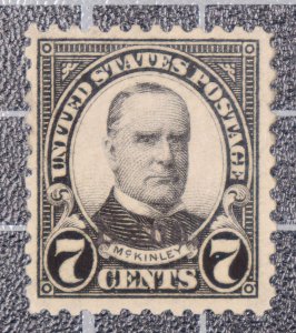 Scott 665 7 Cents McKinley OG MH KANS Overprint Nice Stamp SCV $25.00