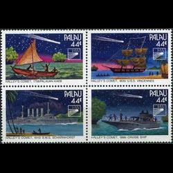 PALAU 1985 - Scott# 98a Halley Comet Set of 4 NH