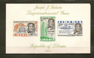 Liberia SC#C134a Joseph J Roberts 1961 Souvenir Sheet MNH