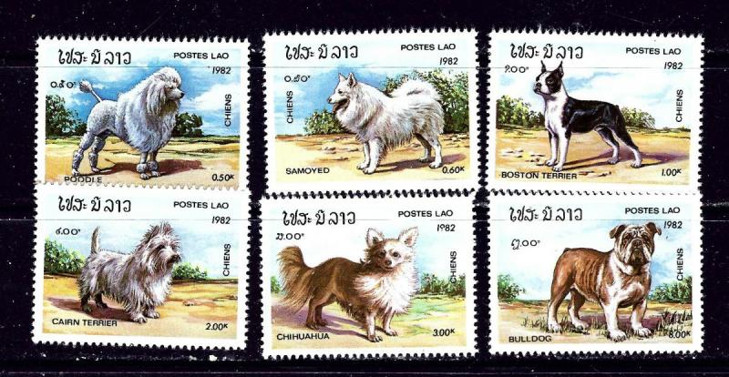 Laos 405-10 MNH 1982 Dogs complete set