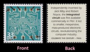 US 3188j Celebrate the Century 1960s Integrated Circuit 33c single MNH 1999