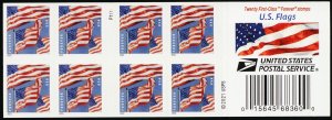 Counterfeit Booklet Pane of 20 Flag Stamps