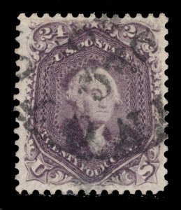 MOMEN: US STAMPS #70c VIOLET USED XF APP. PF CERT LOT #89534