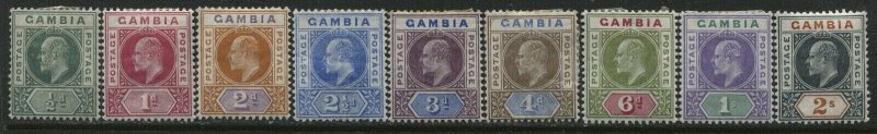 Gambia KEVII 1902 1/2d to 2/ mint o.g.hinged