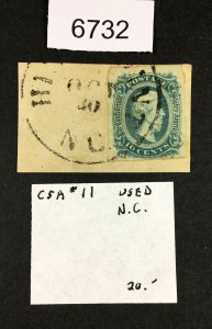 MOMEN: US STAMPS CSA # 11 USED LOT #A 6732
