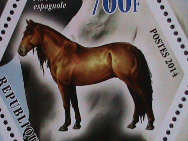 CHAD-2014 WORLD FAMOUS LOVELY BEAUTIFUL HORSES MNH S/S WE SHIP TO WORLD WIDE