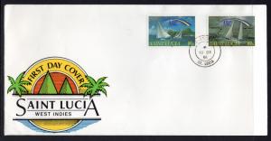 Saint Lucia 989-990 Sailboats U/A FDC