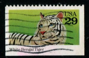 2709 US 29c Wild Animals - White Bengal Tiger bklt sgl, used