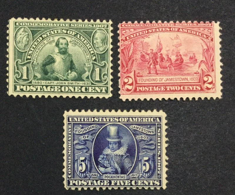 MOMEN: US STAMPS #328-330 MINT OG H LOT #43147