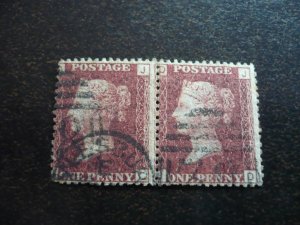 Stamps - Great Britain - Scott# 20 - Used Pair of Stamps