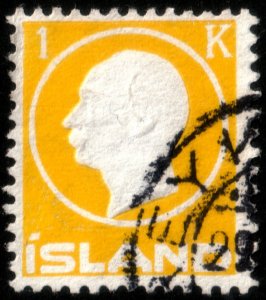 ✔️ ICELAND 1912 - FREDERIK VIII 1 KRONE  SC. 96 USED $80