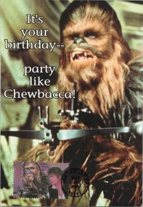 ZAYIX - US 4143 FDC Maxicard STAR WARS Party Like Chewbacca! Your Birthday