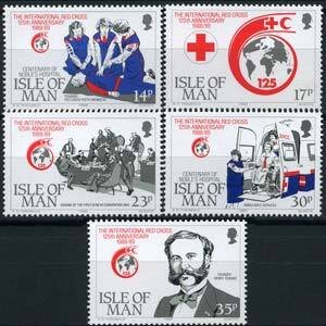 ISLE OF MAN 1989 - Scott# 403-7 Red Cross Set of 5 NH