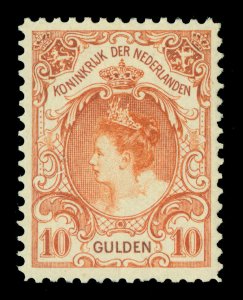 NETHERLANDS  1905 Queen Wilhelmina   10g orange  Scott # 86  mint MH