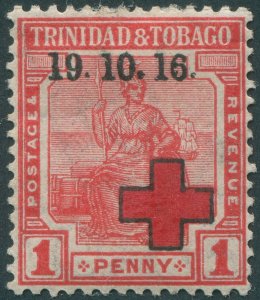Trinidad & Tobago 1916 1d scarlet War Tax SG175 unused