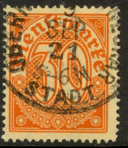 GERMANY 1920-21 30pf Orange OFFICIAL Sc O6 VFU