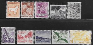 Christmas Island 11-20  1963  set 10  fvf  mint nh