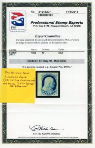 US SCOTT #9 MINT-XF-SUP-OG-HINGED GRADED 95 W/ PSE CERT SMQ $3,000