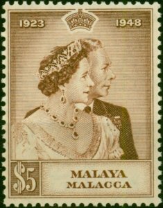 Malacca 1948 RSW $5 Brown SG2 Fine MNH