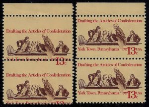 1726 - 13c Huge Misperf Error / EFO Top Pair Continental Congress Mint NH