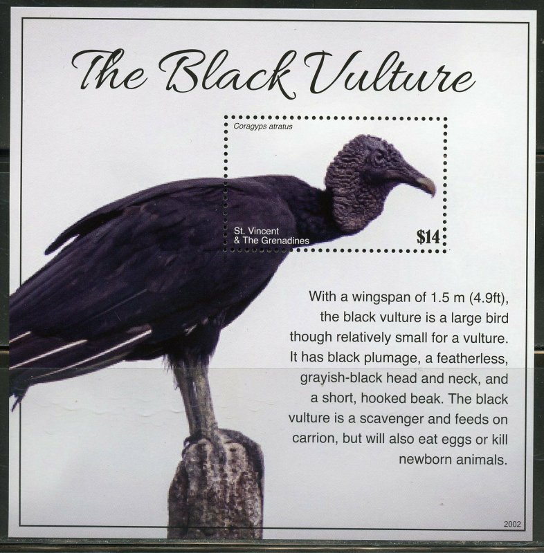 ST. VINCENT GRENADINES 2020 THE BLACK VULTURE SOUVENIR  SHEET MINT NEVER HINGED