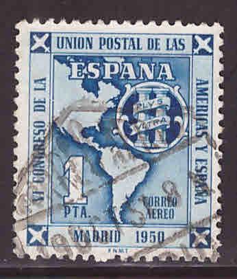 Spain C131 Used Airmail Map stamp