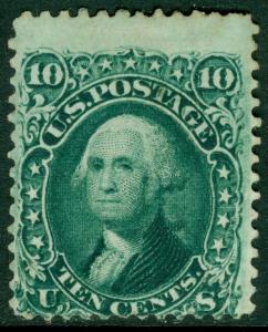 EDW1949SELL : USA 1861 Scott #68 Mint No Gum. Deep color. Catalog $400 as no gum