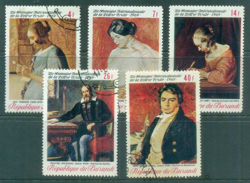 Burundi 1969 Intl. Letter Writing Week, Paintings CTO