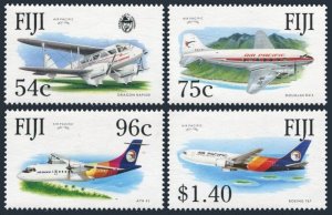 Fiji 653-656, MNH. Michel 648-651. Air Pacific, 40th Ann. 1991. Airplanes.