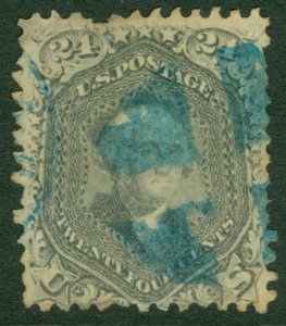 EDW1949SELL : USA 1863 Scott #78 Used with Blue cancel. Perf faults. Cat $362.00