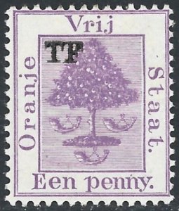 Orange Free State 1898-99 TELEGRAPH 1d Deep Mauve Fine H Hiscocks #37-