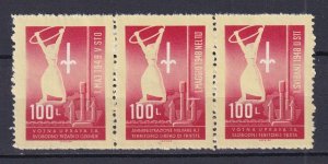 1948 - Yugoslavia Trieste (ZoneB) - Stylized Gymnast - Sc# 1-3 strip - MNH**