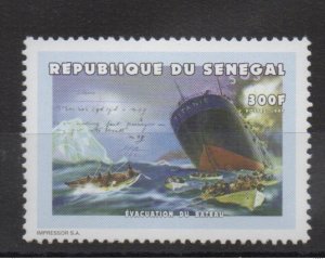 Senegal 1999 - Mi. 1773 300 F Titanic Evacuation of the boat New ** MNH RARE