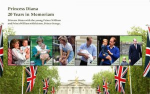 St. Kitts 2017 - Princess Diana 20 Years in Memoriam - Sheet of 6 Stamps - MNH