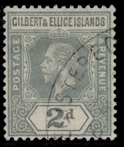 GILBERT AND ELLICE ISLANDS GV SG14, 2d greyish slate, FINE USED. Cat £30.