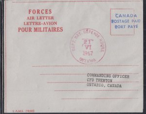 Canada - Jun 1967 Forces Postage Paid Domestic Cover