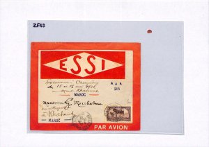 France Cols MOROCCO Cover Air Mail ESSI Advert Casablanca 1932 {samwells}ZF63