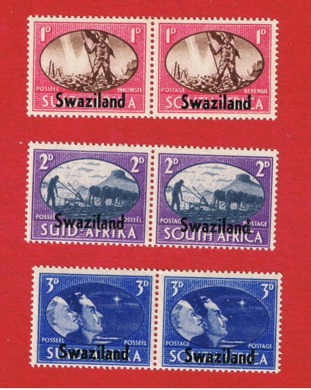 Swaziland #38-40  MVFLH OG  Peace Issue Pairs   Free S/H 