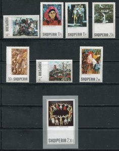 Albania 1458-1465 Paintings, Art Stamp Set and Sheet MNH 1972