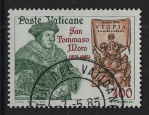 Vatican City  #756 cancelled  1985  St.  Thoma More  400 l