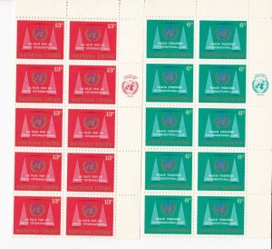 United Nations - New York # 197-198, Inscription Block of 10, Mint NH