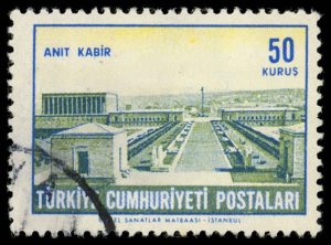 TURKEY Sc 1574 F-VF/USED - 1963 50k -  Ataturk's Mausoleum