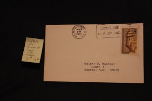 Scott US 1437 cover Eureka CA (SCF) to NC 1971 (#430)