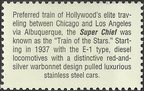 # 3337 MINT NEVER HINGED ( MNH ) SUPER CHIEF TRAIN