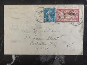 1929 Oran Algeria Commercial Cover To New York Usa L Temin & C