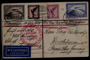 Germany Zeppelin card  15.8.29 Friedrichshafen